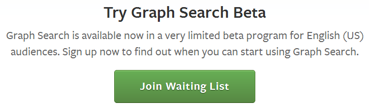 facebook graph search beta waiting list