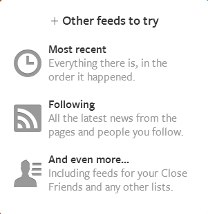 facebook news feed options