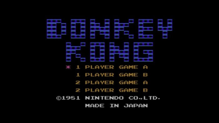 donkey kong title screen