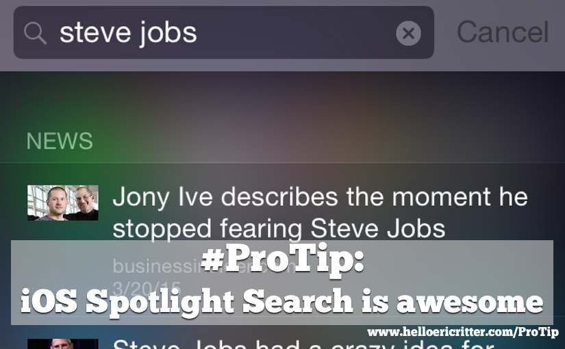 I Love iOS Spotlight Search